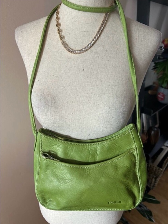 Fossil Handbags - Fossil Lime Green Leather Crossbody Bag